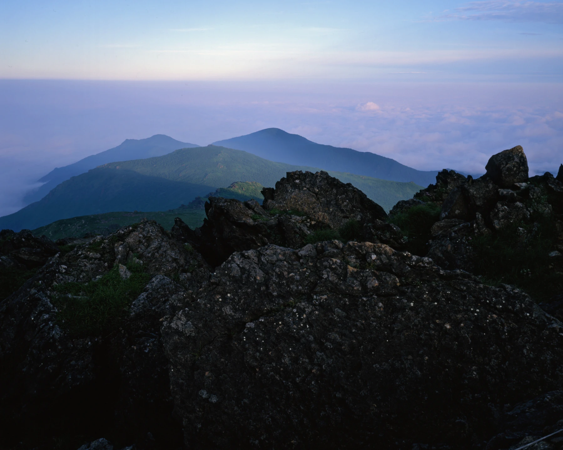 Alpine slope at sunrise